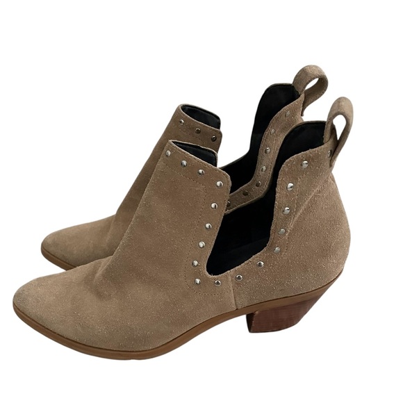 Rebecca Minkoff Lana Taupe Oiled Suede Studded Ankle Boot Size 8.5 - Picture 5 of 8